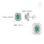 1.3Ct Emerald and Diamond Double Halo Stud Earrings in 14k Gold- A Pair For Sale - Image 12 of 16