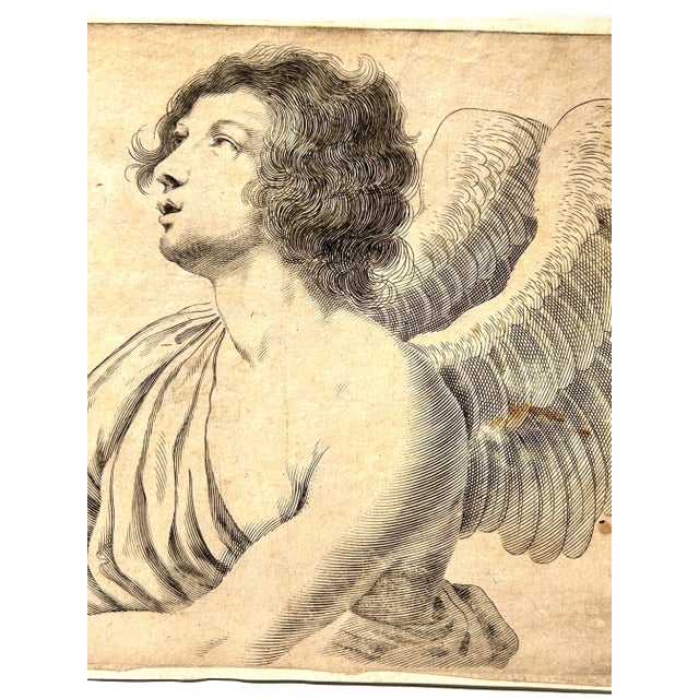 Mid 18th Century Italian Engraving of Angel, Signed Cavalli For Sale - Image 4 of 12