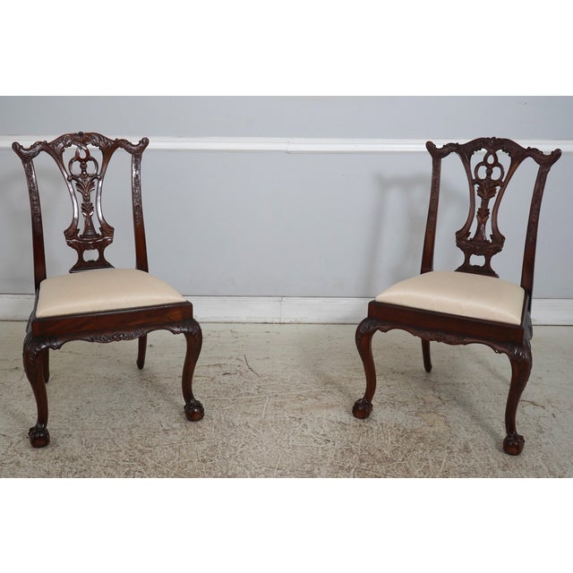 Set of 10 Maitland Smith Mahogany Dining Room Chairs For Sale - Image 13 of 18