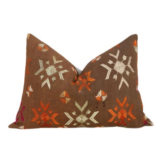 Rani Antique Indian Folk Lumbar Pillow For Sale