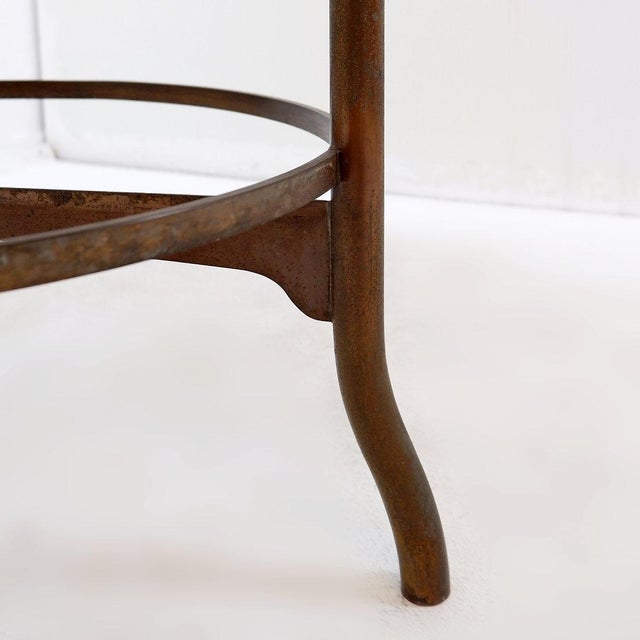 Black Pedestal Table in Metal with Portoro Marble Top, 1970s For Sale - Image 8 of 17