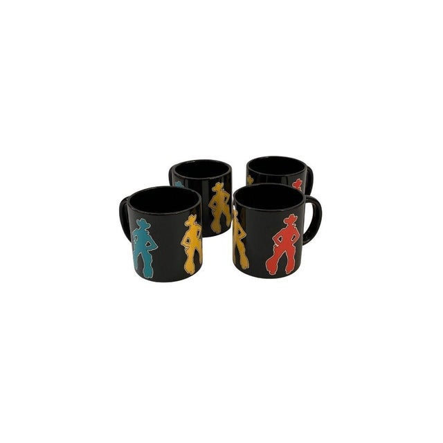 Vintage Western Cowboy Rodeo Coffee Mugs- Set of 4 For Sale - Image 6 of 6