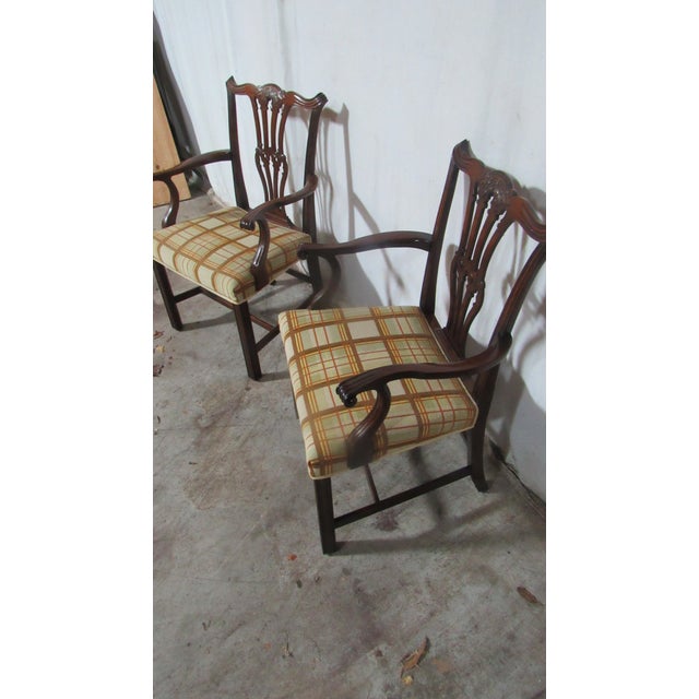 1940s Set Eight Mahogany Dining Room Chippendale Chairs For Sale - Image 14 of 14
