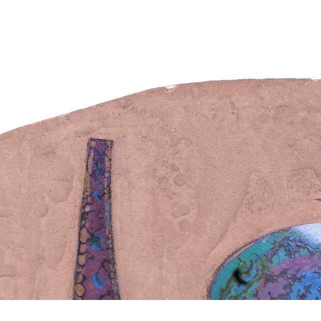 Glass Vintage Art Wall Panel with Glass, 1960s For Sale - Image 7 of 9