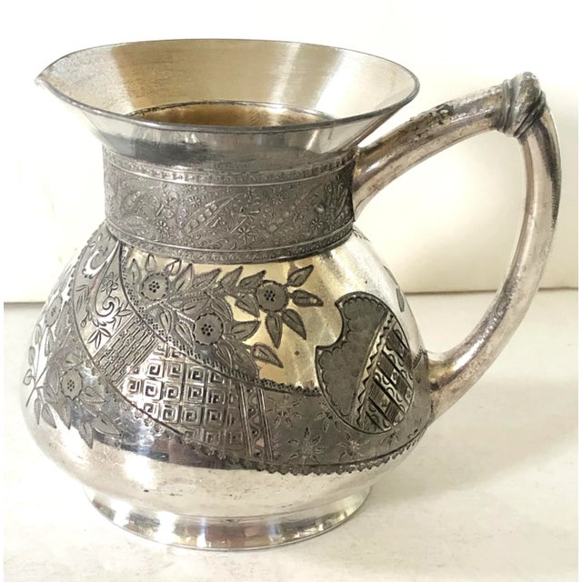 Silver Meriden Teapot and Creamer For Sale - Image 8 of 9