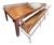 Early 20th Century 3 Piece Primitive Farm Dining Set With Long Table and Benches For Sale
