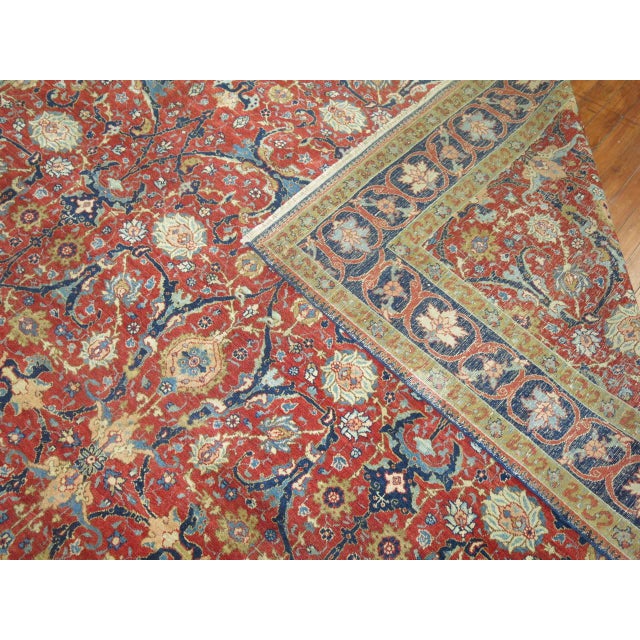 Classical Roman 19th Century Antique Persian Tabriz - 7'8" x 11'1" For Sale - Image 3 of 6