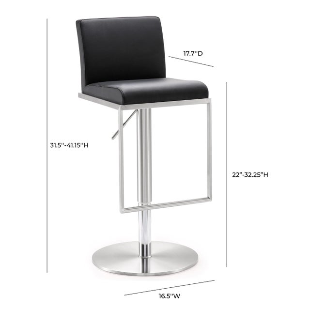 Amalfi Black Steel Adjustable Bar Stool For Sale - Image 10 of 11