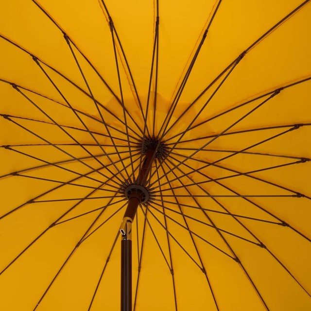 Spritely Home Panza 9 Ft Crank Umbrella, Yellow/Brown Pole For Sale - Image 4 of 8