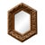 Vintage Italian Hexagonal Carved Wood Mirror For Sale