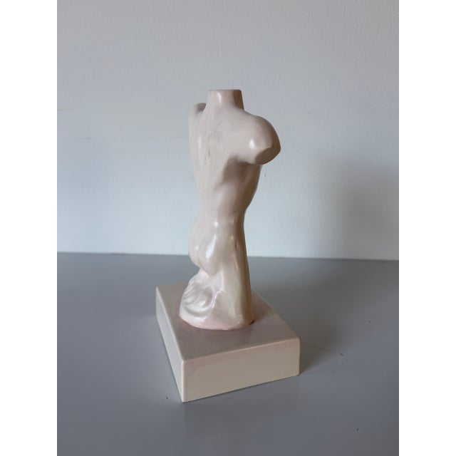 1980s Vintage Margos Male Nude Torso Figurative Ceramic Sculpture For Sale - Image 9 of 12