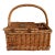 Vintage Wicker Picnic Basket and Wine Carrier For Sale