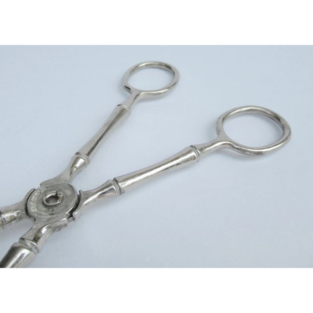 Vintage Italian Silver Plate "Faux-Bamboo," Style Scissor Serving Tongs For Sale - Image 12 of 12