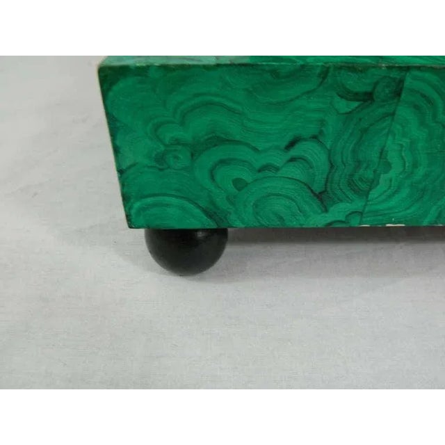 Brass Brass Column Lamps With Faux Malakite Bases, 19th Century - a Pair For Sale - Image 8 of 10