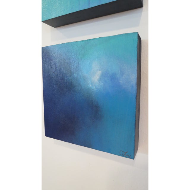 Pair Small Scale Abstract Paintings on Wood by C. Damien Fox 2025 For Sale In Houston - Image 6 of 6