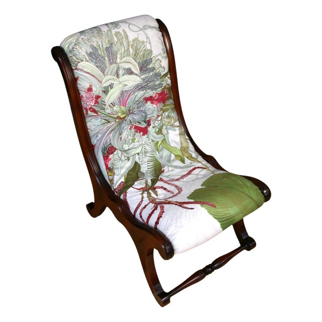 Vintage Slipper Chair in Floral Upholstery by Timorous Beasties, 1980s For Sale