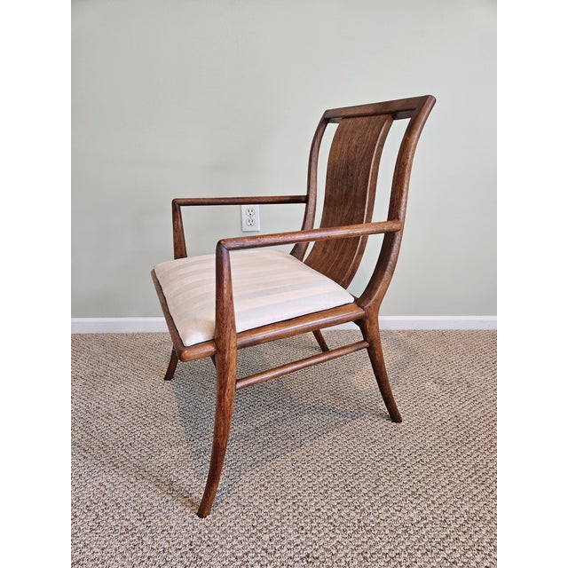 Mid-Century Modern Walnut Upholstered Armchairs (Set of 5) For Sale - Image 6 of 13