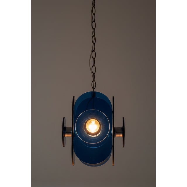 Space Age Italian Glass Pendant Lamp from Arte Linea, 1970 For Sale - Image 9 of 11