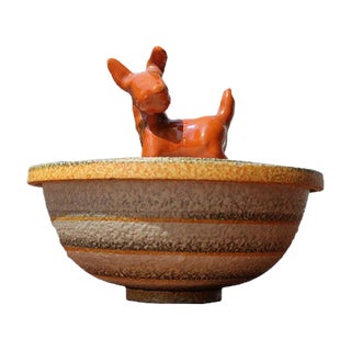 Futurist Matt Enamel Ceramic Box from Cima, 1930s For Sale