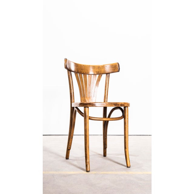 French Bentwood Fan Back Dining Chairs, 1970s, Set of 4 For Sale - Image 9 of 10