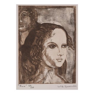 Eva, Portrait of a Girl, Engraving For Sale