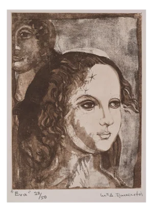 Eva, Portrait of a Girl, Engraving