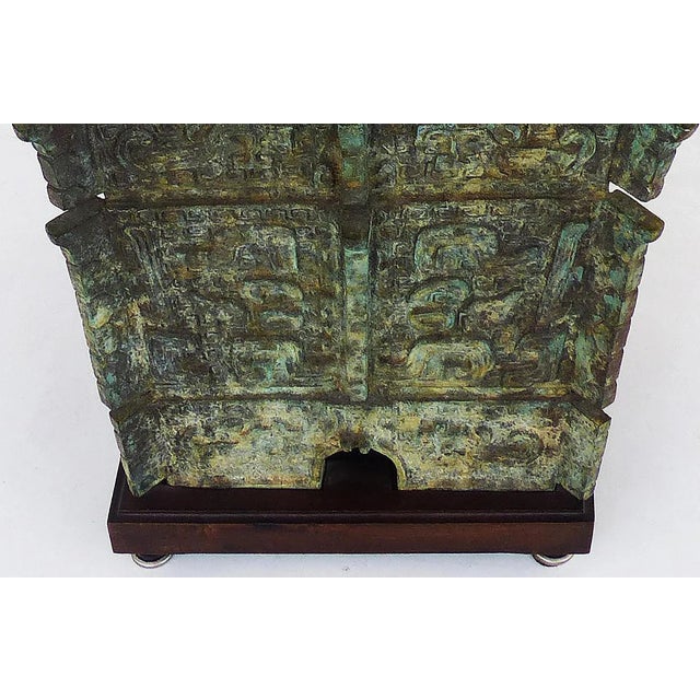 Wood Vintage Chinese Bronze Vessels Mounted as Lamps- a Pair For Sale - Image 7 of 11
