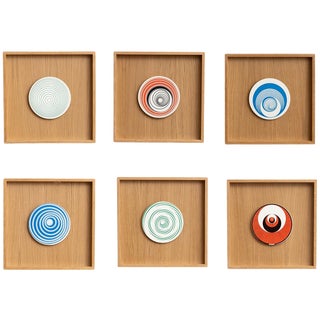 Marcel Duchamp, Rotoreliefs from Konig Series 133, 1987, Wood, Framed, Set of 6 For Sale