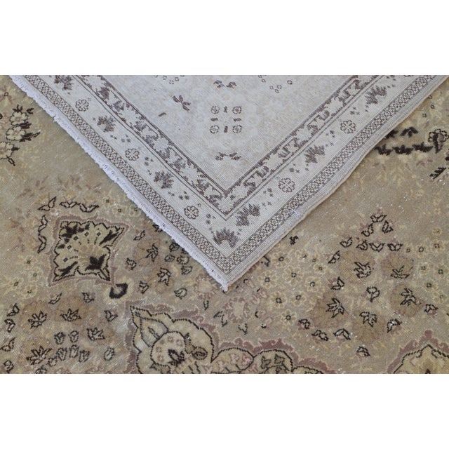 Beige 1940s Antique Persian Large Beige Natural Wool Rug For Sale - Image 8 of 13