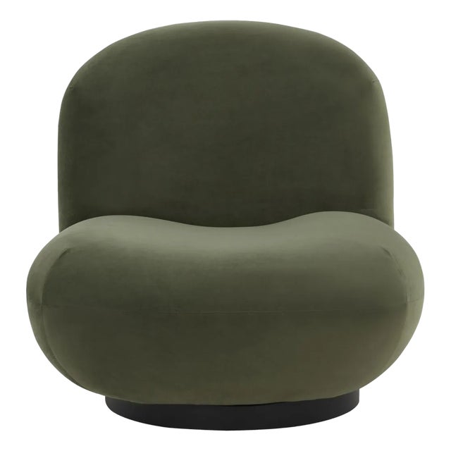 Stevie Boucle Accent Chair - Olive Green / Black For Sale
