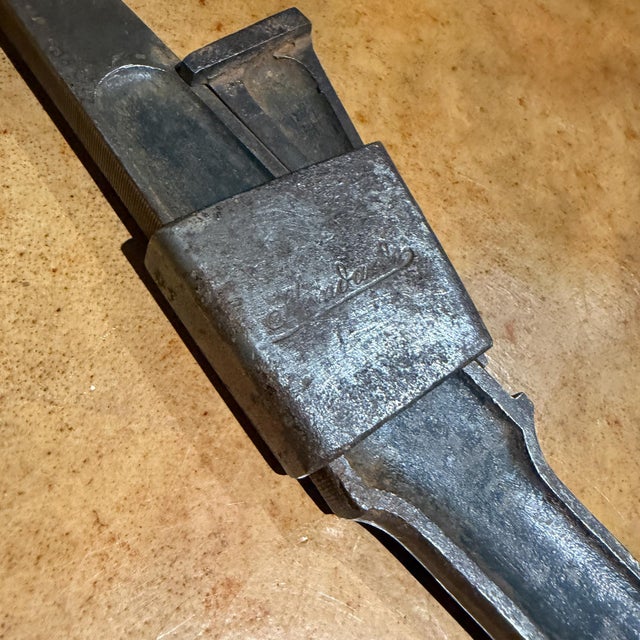 Antique Slip-Jaw or Wedge-Lock Adjustable Wrench Industrail Decor For Sale In San Diego - Image 6 of 11