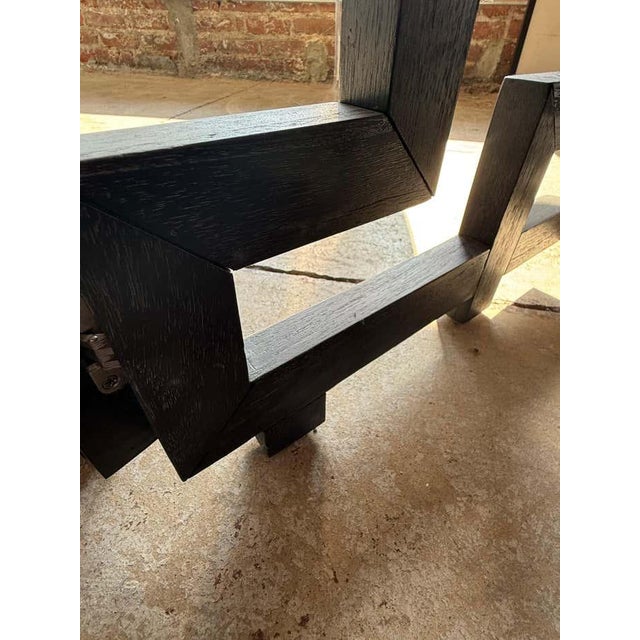 2000 - 2009 A Black Cerused Oak Room Divider in the Style of Eileen Gray For Sale - Image 5 of 8