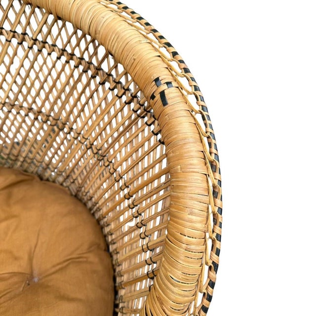 Petite Bohemian Wicker Peacock Chair, 1970s, a Pair For Sale - Image 6 of 9