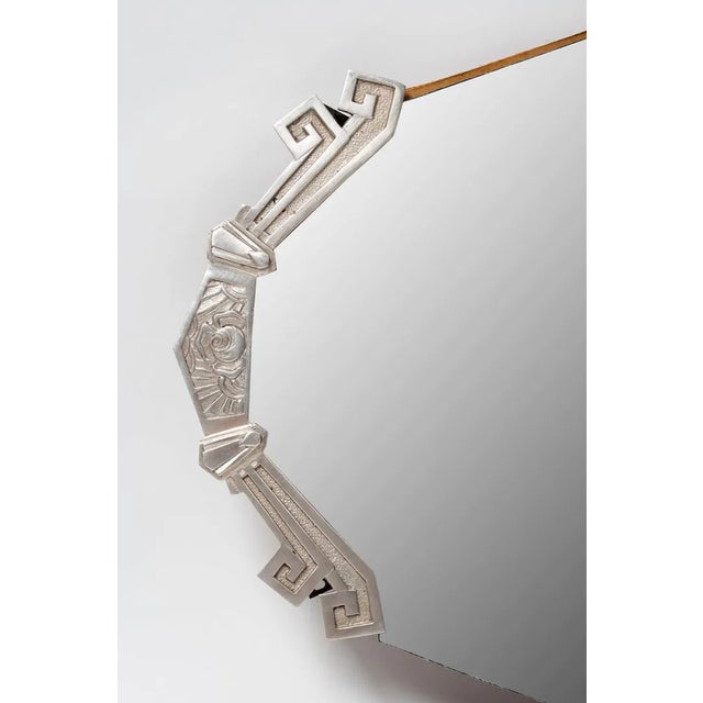 Art Deco Art Deco Silvered Bronze Wall Mirror For Sale - Image 3 of 4