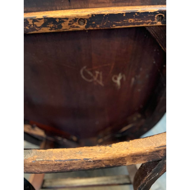 Chocolate Early 20th Century Marble and Shattuck Bankers Chair For Sale - Image 8 of 8