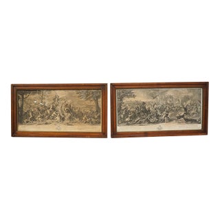 Pair of 18th Century French Lithographs, Battle Scenes With Alexander the Great For Sale