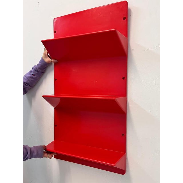 Red Kämpe Wall Shelf by Niels Gammelgaard for Ikea For Sale - Image 3 of 11