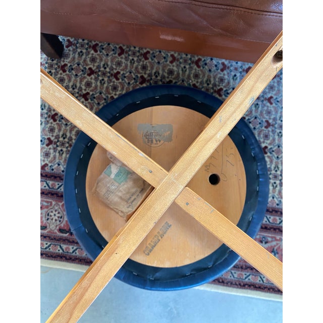 Leather Heywood-Wakefield Swivel Ottoman, Midcentury Modern, 1950s For Sale - Image 17 of 18