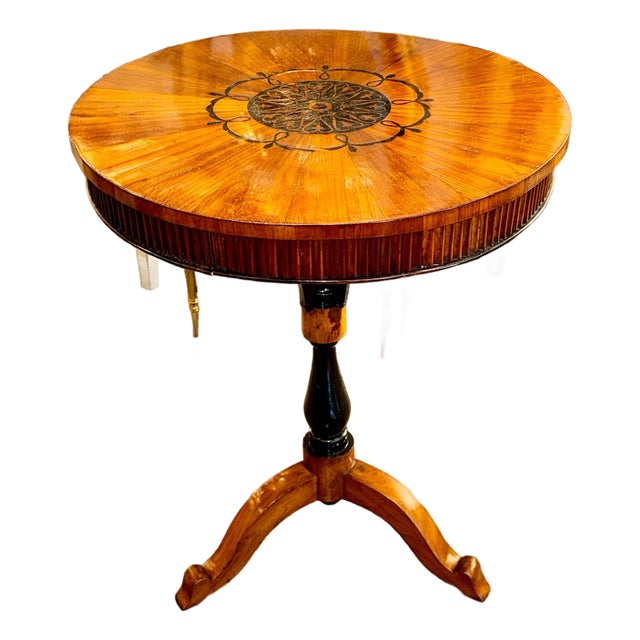 19th C. Italian Walnut Inlaid Occasional Table For Sale