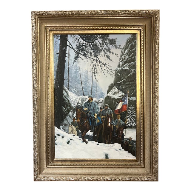 Oil on Canvas Painting by A. Degrazio Copy of "The Romney Expedition" Depicting Major General Thomas J. "Stonewall" Jackson For Sale