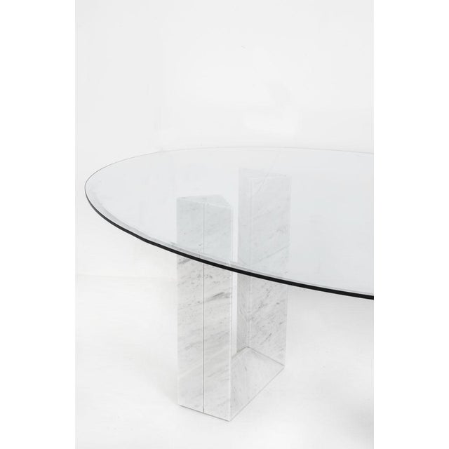 Vintage Diapason Dining Table in Carrara Marble and Glass by Cattelan Italia, 1990s For Sale - Image 11 of 16