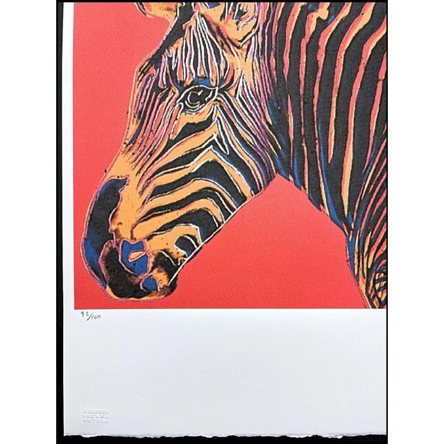 Mid-Century Modern After Andy Warhol, Grevys Zebra Red, 1980s, Lithograph For Sale - Image 3 of 7