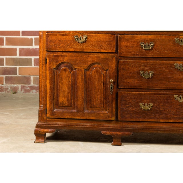 19th Century English Oak Buffet with Five Drawers and Two Doors For Sale - Image 12 of 12