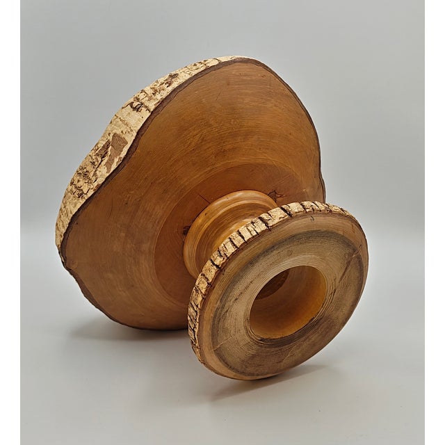 Wood Italian Piedouche Pedestal Birch Bowl Attributed to Aldo Tura for Macabo, 1960s For Sale - Image 7 of 8
