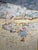 Blue Yves Wacheux, The Blue Beach, 20th Century, Mixed Media on Paper, Framed For Sale - Image 8 of 11