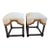 A Pair of Antique White Foot Stools With Gold Accent For Sale
