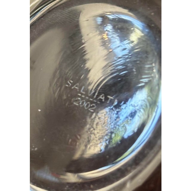 Contemporary Vintage Salviatti Battuto Textured Glass Bowl For Sale - Image 3 of 6
