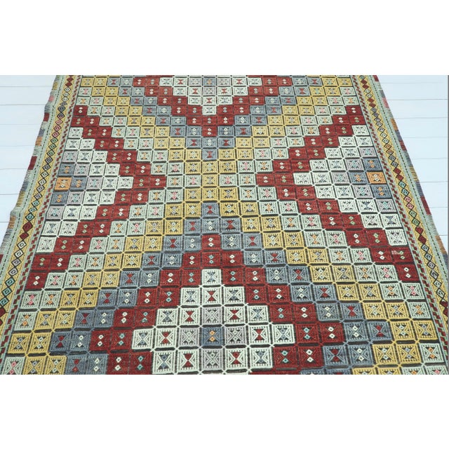 Mid-Century Modern Vintage Sardes Flat Weave Rug For Sale - Image 3 of 11