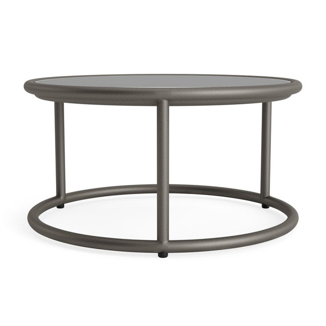 Brown Jordan Brown Jordan Walter Lamb Aluminum 20" Round Occasional Table, Glass Top, Mica frame with N/A fabric For Sale - Image 4 of 12