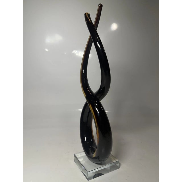 Mid-Century Modern Vintage 'Mcm Murano Art Glass Twist Sculpture Abstract Love Knot Figurine For Sale - Image 3 of 4